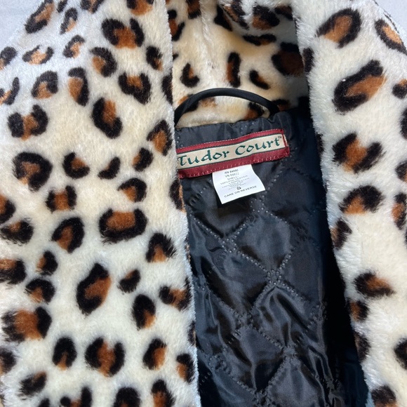Leopard Print Faux‎ Fur Coat Small - Picture 2 of 8